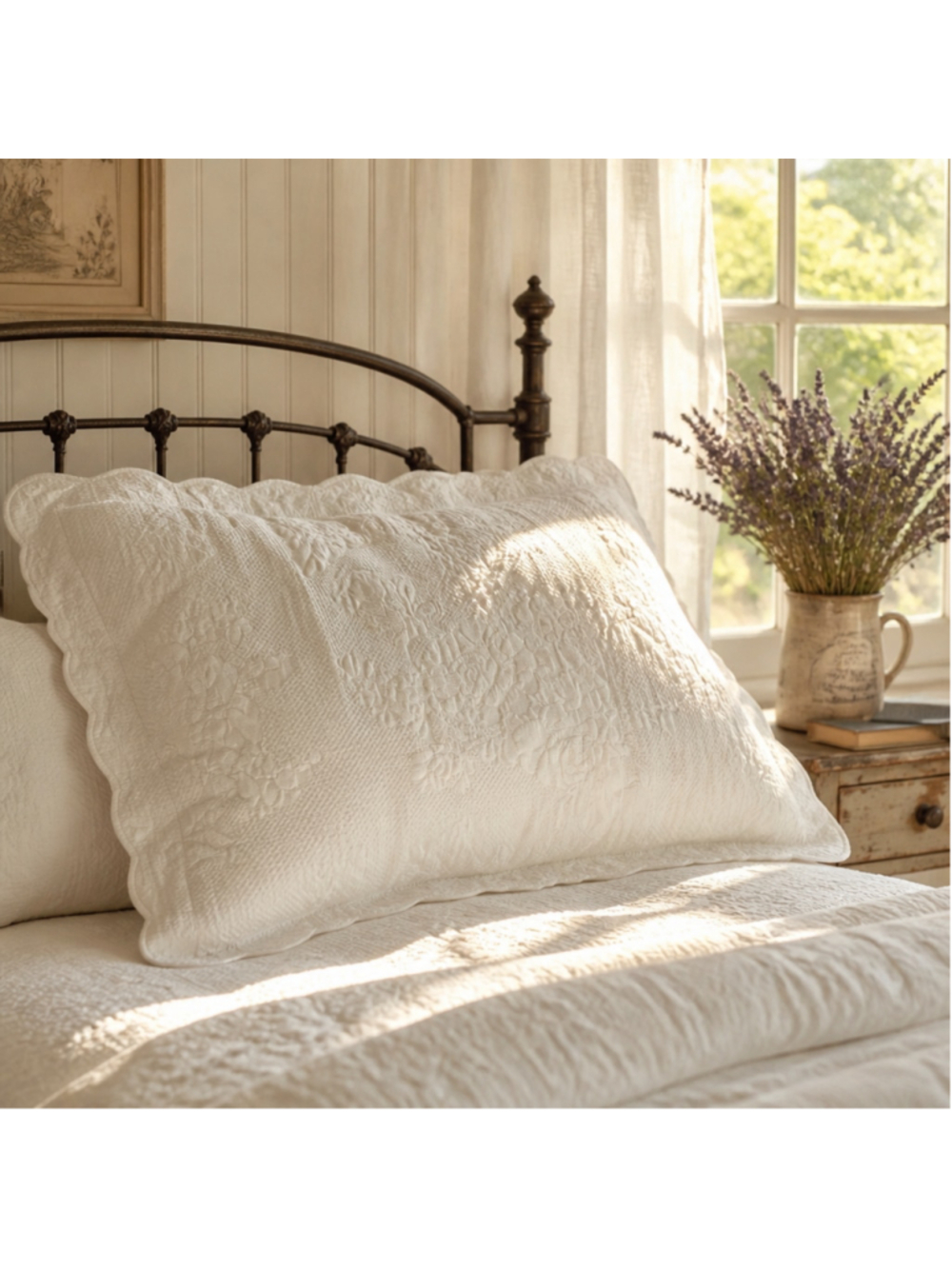 Unbranded White Quilted Bedding Sham One Size